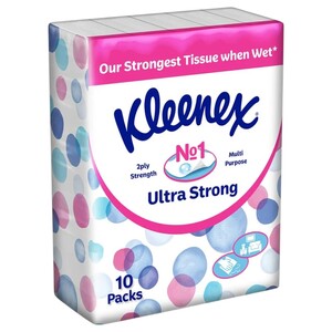 Klenex Facial Tissue Ultra Strong 2Ply 114 Sheets X10