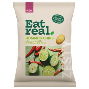 Eat Real Hummus Chips With Zesty Lime, Chilli And Sea Salt 110G