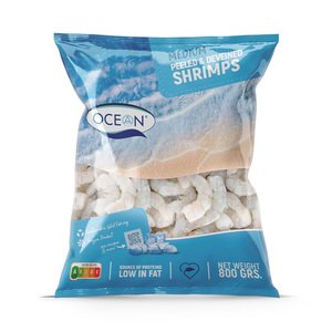Ocean Raw & Peeled M Shrimps Tail Off 26/30 800G
