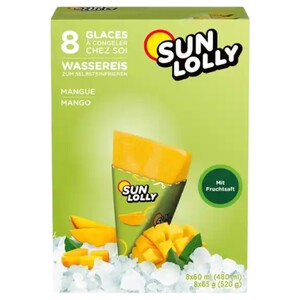 Sun Lolly Ice Lollies Mango 60Ml X8