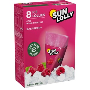 Sun Lolly Ice Lollies Raspberry 60Ml X6
