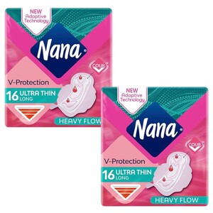 Nana Ultra Thin Long With Wings 16 Pieces X2