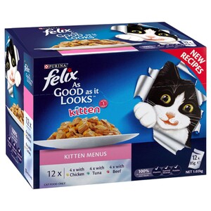 Purina Felix Kitten Menus In Jelly 12 Pieces 85G