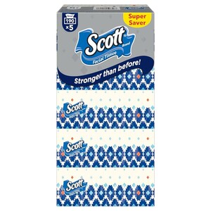 Scott Facial Tissue 2Ply 190 Sheets X5