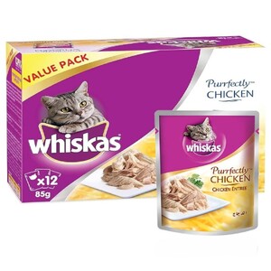 Whiskas Cat Food Purrfectly Chicken 85G X12