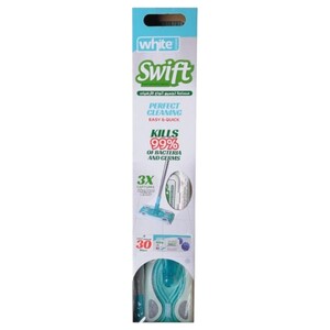 White Swift Mop + Wet Wipes 30 Pieces