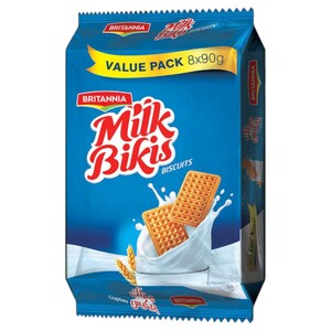 Britannia Milk Bikis Biscuits 90G X8