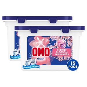 Omo Laundry Capsules Cherry Blossom Freshness 15 Pods 225G X2