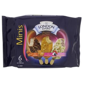 London Dairy Mini Almond Miltipack Ice Cream Stick 6 X 60 Ml