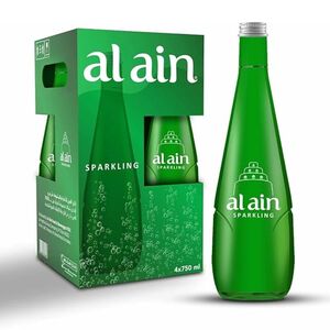 Al Ain Sparkling Water Glass Bottle 750 Ml X4
