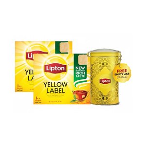Lipton Yellow Label Tea 100 Sachets X2 + Free Tin