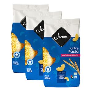 Jenan Macaroni Rigate Pasta 400 Gr Pack Of 3