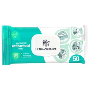Ultra Compact Antibacterial Wet Wipes 50 Pieces