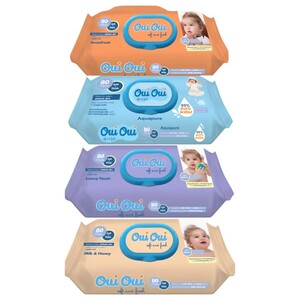 Oui Oui Wet Wipes Soft & Thick Assorted 80 Sheets 4 Pieces