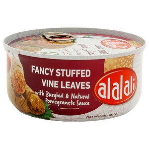 Al Alali Fancy Stuffed Vine Leaves With Burghul & Natural Pomegranate Sauce 280G