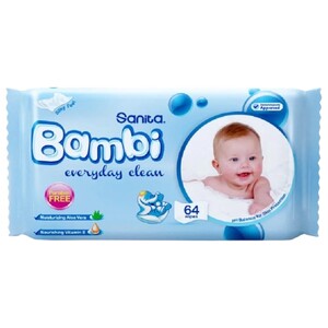 Bambi Baby Wet Wipes 64 Wipes