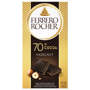 Ferrero Rocher Dark Chocolate Tablet Hazelnut 70% Cocoa 90G