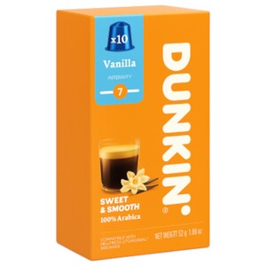 Dunkin Coffee Capsules Vanilla 10 Pieces 52G