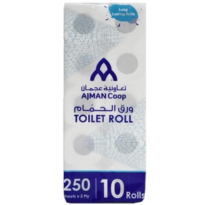 Ajman Coop Toilet Roll 10X250sheetsx2ply