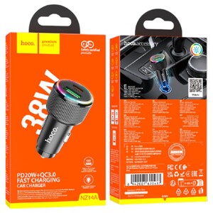 Hoco Fast Charging Car Adapter Black Nz14a 38W Pd20w