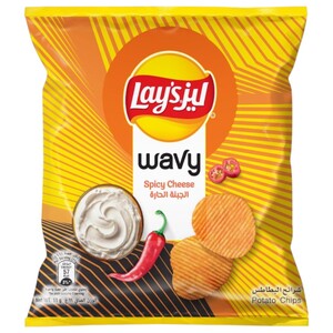 Lay's Potato Chips Wavy Spicy Cheese 11G