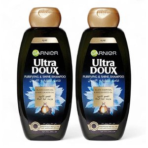 Garnier Ultra Doux Charcoal & Nigella Seed Oil Shampoo 2 X 400Ml