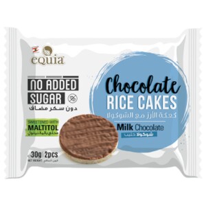 eQuia Rice Cakes Milk Chocolate No Added Sugar 30G