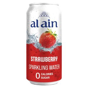Al Ain Zero Calories Sugar Strawberry Sparkling Water Can, 250 Ml