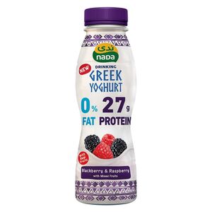 Nada Blackberry And Raspberry With Mixed Fruits Zero Fat Drinking Greek Yogurt, 330 Ml