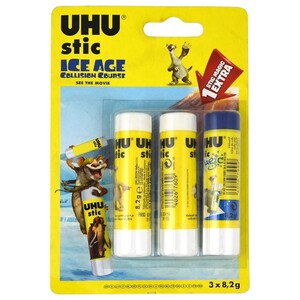 Uhu Glue Stick Solvent Free 3 Pieces 8.2G