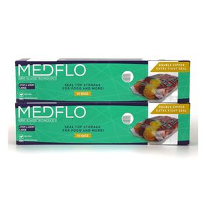 Medflo Double Zipper Storage Bag 27 X 28 Cm L 30 Sheets 2 Pcs