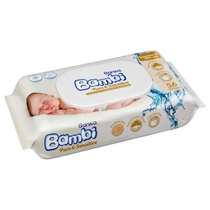 Bambi Baby Wipes Pure & Sensitive 56 Pieces