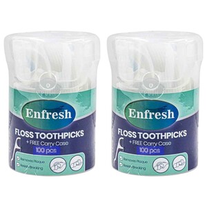 Enfresh Dental Floss Toothpick 100 Pieces X2