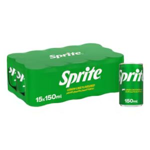 Sprite Lemon Lime Flavoured Carbonated Soft Drink Can, 150 Ml Pack Of 15