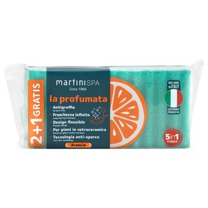 Martini Spa Scented Kitchen Sponges Orange 3 Pieces