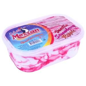 Mezzan Ice Cream Vanilla Strawberry Ripple 2L