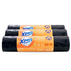 Xpert 50 Gallon Biodegradable Drawstring Garbage Bag Black 3 X 75 X 103 Cm 20 Bags