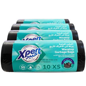 Xpert 10 Gallon Wavetop Black Garbage Bag 4 X 54 X 60 Cm 30 Bags