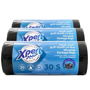Xpert 30 Gallon Wavetop Black Garbage Bag 3 X 60 X 90 Cm 20 Bags