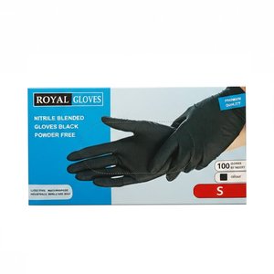 Royal Gloves	Disposable Gloves Nitrile Black Small 100Pcs