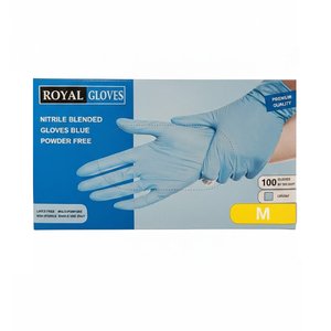 Royal Gloves Disposable Gloves Nitrile Blue Medium 100Pcs