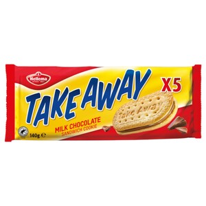 Hellema Take Away Sandwich Cookie Milk Chocolate 5 Pieces 140G