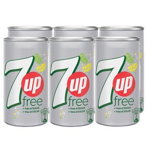 7Up Soft Drink Diet Can 185Ml X6