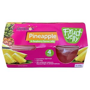 Medallion Fruit Jelly Pineapple In Raspberry 4 Pieces 125G