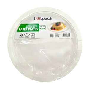 Hotpack Heavy Duty Paper Plates 6.5" 25 Pcs