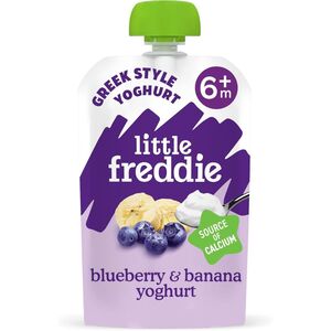 Little Freddie Organic Blueberry & Banana Greek Style Yoghurt 6+ Months Baby Food & Snacks 100 Gr
