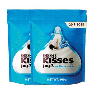 Hershey's Kisses Cookies N Creme White Chocolate Coating With Cookie Bits 100 Gr Pack Of 2