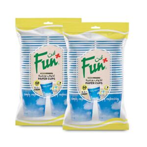 Fun Paper Cup 6.5 Oz Blue Skies 50 Pcs Pack Of 2