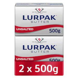 Lurpak Spreadable Unsalted Butter 500 Gr Pack Of 2