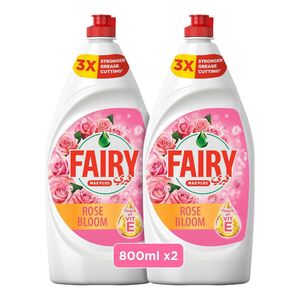 Fairy Dishwashing Liquid Rose Bloom With A Touch Of Vitamin E 800 Ml Pack Of 2